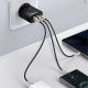Швидка зарядка Baseus 30W QC+ PD (1Type-C + 2USB) Compact Quick Charger black