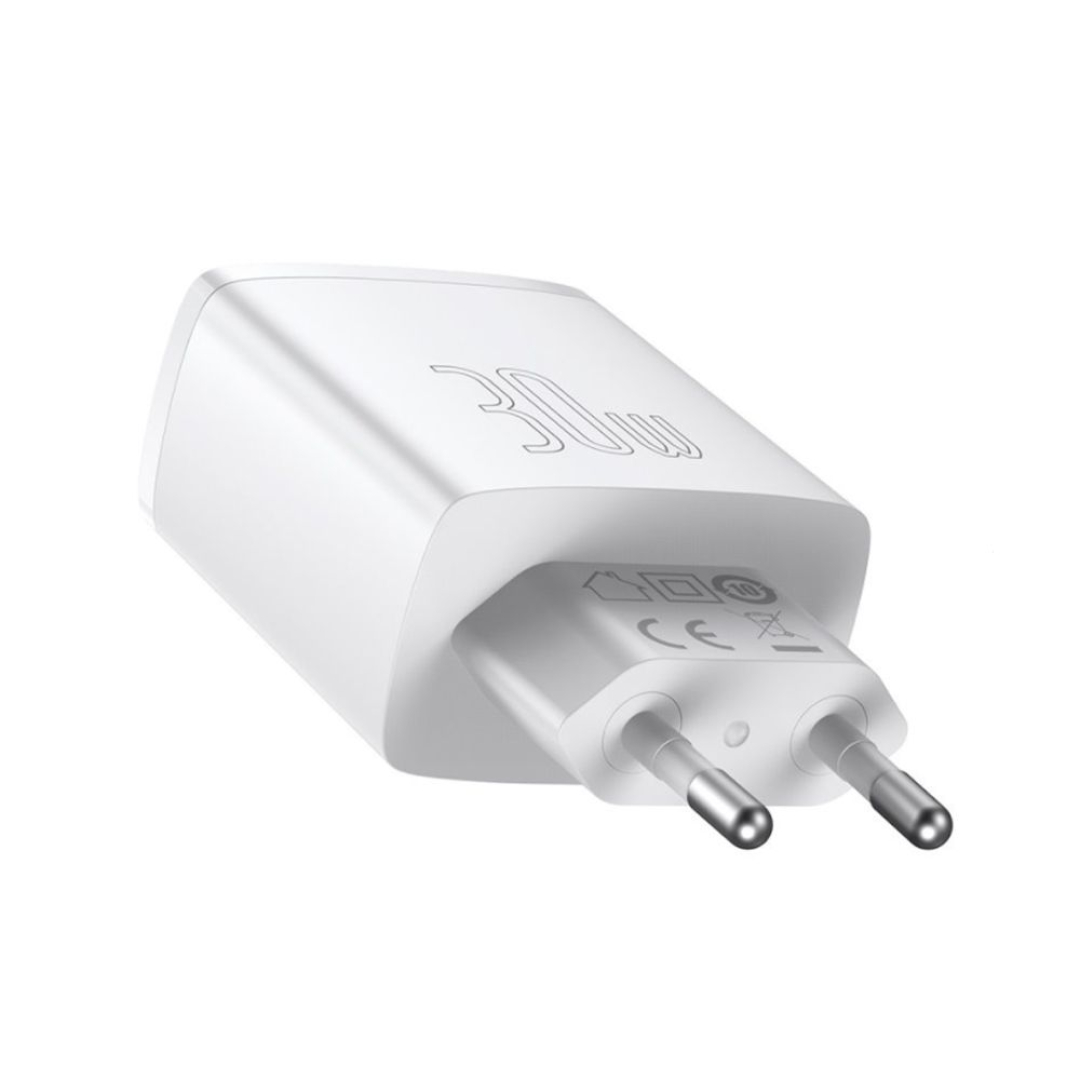 Швидка зарядка Baseus 30W QC+ PD (1Type-C + 2USB) Compact Quick Charger black