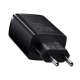 Швидка зарядка Baseus 30W QC+ PD (1Type-C + 2USB) Compact Quick Charger black